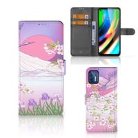 Motorola Moto G9 Plus | Telefoonhoesje | Met pasjeshouder | Bird Flying