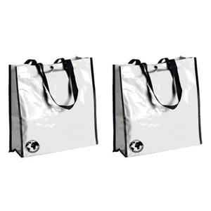 3x stuks boodschappen shopper tas wit 38 x 38 cm