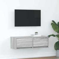 Tv-meubel 80x31x25,5 cm bewerkt hout grijs sonoma eikenkleurig