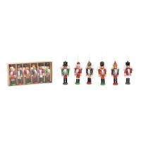 Kersthangers/ornamenten - notenkrakers 6x st - 9 cm - hout - thumbnail