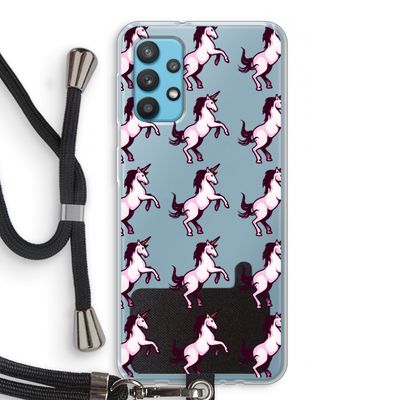 Musketon Unicorn: Samsung Galaxy A32 4G Transparant Hoesje met koord