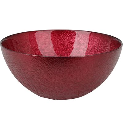 Glazen decoratie schaal/fruitschaal rood rond D28 x H11,5 cm