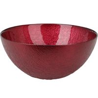 Glazen decoratie schaal/fruitschaal rood rond D28 x H11,5 cm - thumbnail
