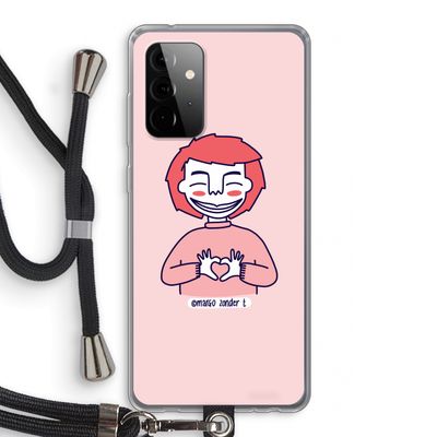 Hartje: Samsung Galaxy A72 5G Transparant Hoesje met koord