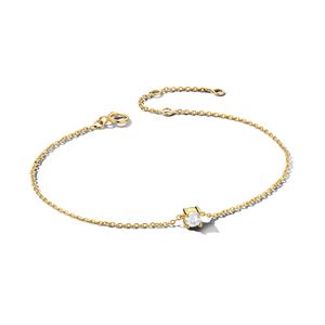 Armband Geboortesteen April geelgoud-zirconia wit 15,5 - 17 - 18,5 cm