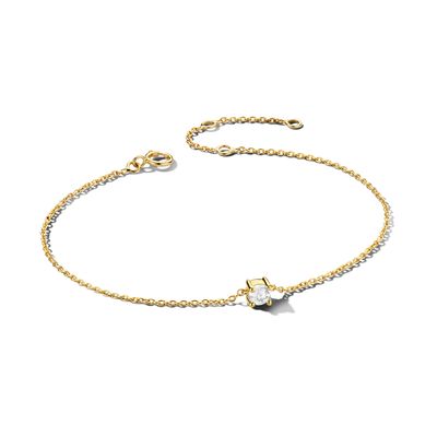 Armband Geboortesteen April geelgoud-zirconia wit 15,5 - 17 - 18,5 cm