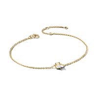 Armband Geboortesteen April geelgoud-zirconia wit 15,5 - 17 - 18,5 cm