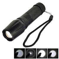 LT-SI CREE XM-L T6 5-Mode White Light LED Flashlight 2000 LM Adjustable Focus (Black)
