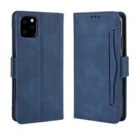 Portemonnee stijl huid voelen kalf patroon lederen draagtas voor iPhone 11 met aparte kaartsleuf (blauw)