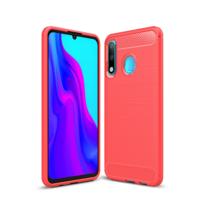 Geborsteld textuur koolstofvezel TPU Case voor Huawei P30 Lite (rood)