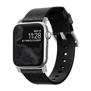 Nomad Modern leather band black / silver hardware 45/46/49 mm