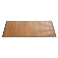Badkamer vloermat anti-slip bamboe 50 x 80 cm met grijze rand - Badmatjes - thumbnail
