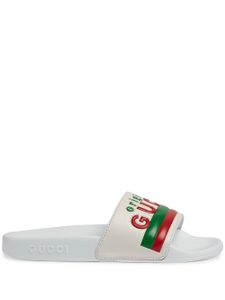 Gucci Kids claquettes à logo imprimé - Blanc