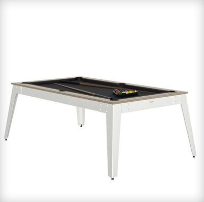 René Pierre Steel Oslo grijs laken witte biljarttafel