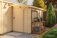 Tuindeco Blokhut Aanbouw 160x300 cm 44 mm vuren blank- - Hout- Tuindeco Tuindeco Blokhut Aanbouw 160x300 cm 44 mm vuren blank- - Hout- Tuindeco