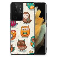 Samsung Galaxy S21 Ultra Dierenprint Telefoonhoesje Vrolijke Uilen