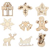 Creativ Company Hout decoratie, kerstmis, afm 28 mm, 45 stuk/ 1 doos