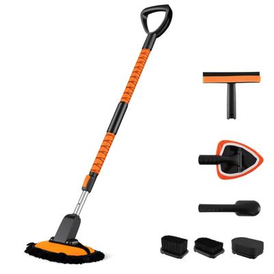 Autowasborstel met Telescoopsteel Kratzvrij Autowas-set met D-handvat en Bandenborstels