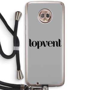 Topvent Grijs Zwart: Motorola Moto G6 Transparant Hoesje met koord