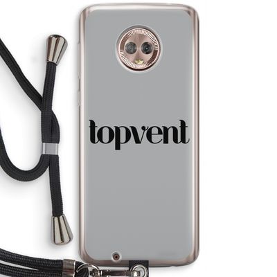 Topvent Grijs Zwart: Motorola Moto G6 Transparant Hoesje met koord