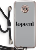 Topvent Grijs Zwart: Motorola Moto G6 Transparant Hoesje met koord