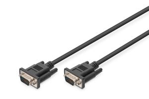 Digitus DB-310100-018-S VGA-kabel VGA Aansluitkabel VGA-stekker 15-polig, VGA-stekker 15-polig 1.80 m Zwart Rond, Afgeschermd (dubbel)