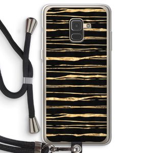 Gouden strepen: Samsung Galaxy A8 (2018) Transparant Hoesje met koord