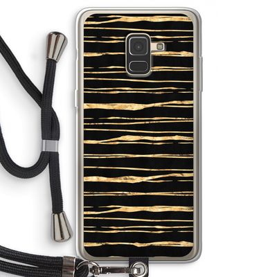 Gouden strepen: Samsung Galaxy A8 (2018) Transparant Hoesje met koord