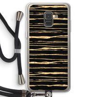 Gouden strepen: Samsung Galaxy A8 (2018) Transparant Hoesje met koord