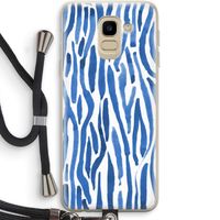 Blauwe nerven: Samsung Galaxy J6 (2018) Transparant Hoesje met koord