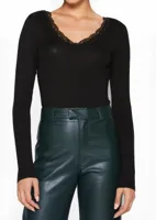 Dames shirt Kant lange mouw - Barbera - Kanten dames ondershirt - Viscose