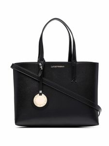 Emporio Armani sac cabas en cuir grainé - Noir