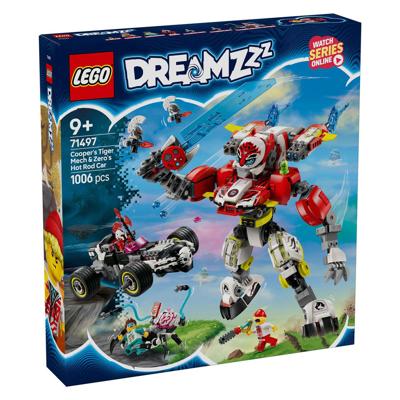 LEGO dreamzzz 71497 coopers tijgermecha en zero&apos;s hot rod auto