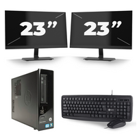 HP Pro 3300 SFF - Intel Core i5-2e Generatie - 8GB RAM - 256GB SSD - Windows 10 + 2x 23 inch Monitor