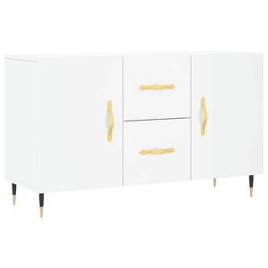 The Living Store dressoir - hoogglans wit - 100 x 36 x 60 cm - opbergruimte - metalen poten