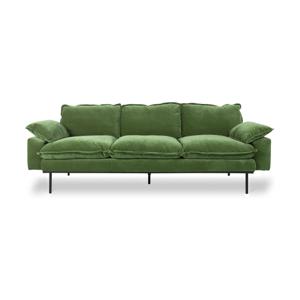 HKliving Retro bank 3-zits Royal Velvet Green