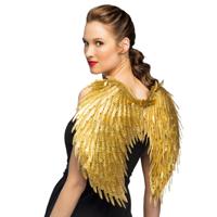 Carnaval/halloween verkleed engelen Glam vleugels - goud - 55 cm - dames