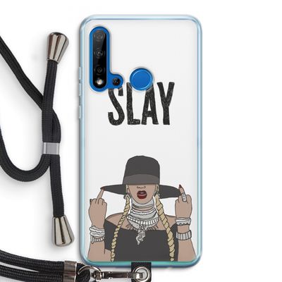 Slay All Day: Huawei P20 Lite (2019) Transparant Hoesje met koord