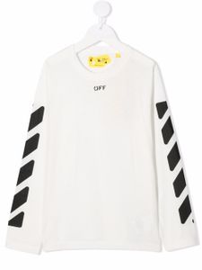 Off-White Kids t-shirt imprimé à manches longues - Blanc