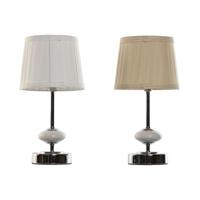 Bureaulamp Home ESPRIT Wit Beige Metaal Porselein 20 W 220 V 17,5 x 17,5 x 35 cm (2 Stuks)