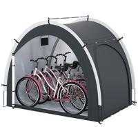 Fietsgarage Buiten Fietshoes met Waterbestendig Zilvergecoat Weefsel Ritsdeur Zwart
