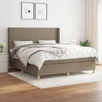 Boxspring met matras stof taupe 180x200 cm
