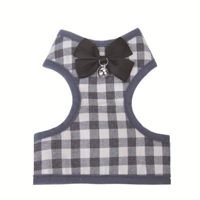 Verstelbare Bow Plaid vest lead pull touw leiband voor kat hond huisdier (S)