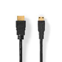 Nedis High Speed ??HDMI™-Kabel met Ethernet | HDMI™ Connector | HDMI™ Mini-Connector | 4K@30Hz | 10.2 Gbps | 1.50 m | Rond | PVC | Zwart | Label -