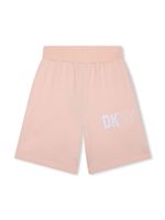 Dkny Kids short de sport en coton à logo imprimé - Rose - thumbnail