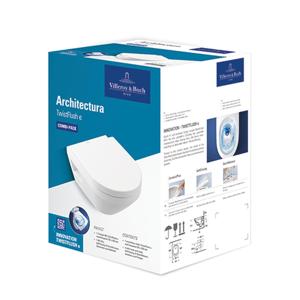 Villeroy & BochArchitecturacombi-pack m. wandcloset - diepspoel twistflush37x53x35cmm. closetzitting - m. softclose en quick releasewit alpin 5684cl01