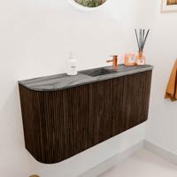 Toiletmeubel Mondiaz Joya Dlux | 93.2 cm | Meubelkleur Walnut | Faye wastafel Sombra Wasbak Midden | 1 kraangat