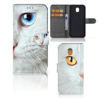 Samsung Galaxy J5 2017 | Telefoonhoesje | Met pasjeshouder | Witte Kat