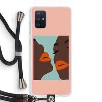 Orange lips: Samsung Galaxy A71 Transparant Hoesje met koord