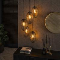 LifestyleFurn Hanglamp Shanay Wire, 5-lamps - Artic zwart - thumbnail